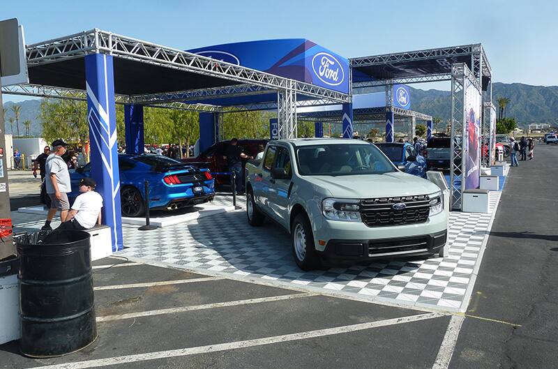 Ford display with Ford Maverick in booth