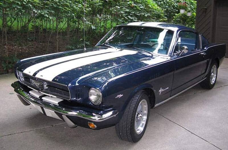 Blue first gen mustang