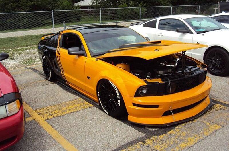 Orange S197 Mustang customized