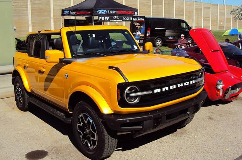 Orange Ford Bronco at show