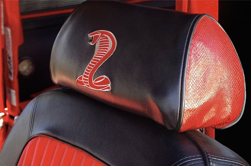 headrest cover with shelby cobra insert