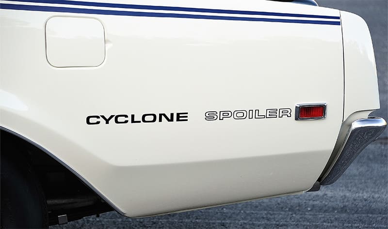 Close up on quarter panel logo