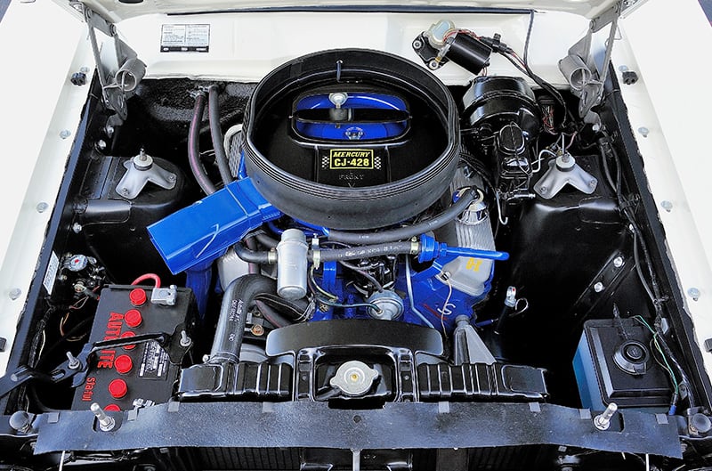 Engine bay of mercury cyclone