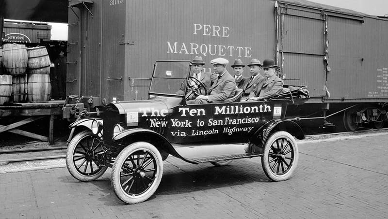 Vintage model T on the road
