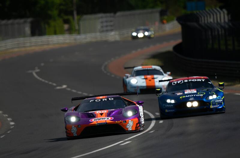 No. 85 Ford GT leads on the track