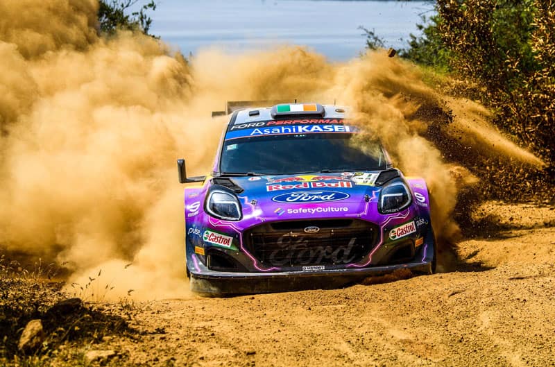 Puma Rally1 in dirt cloud