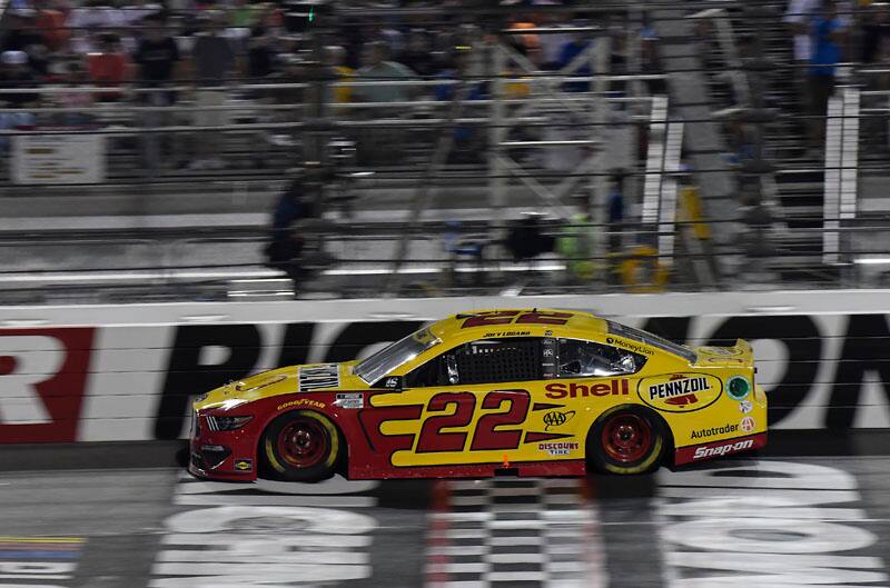 Logano Mustang on the track