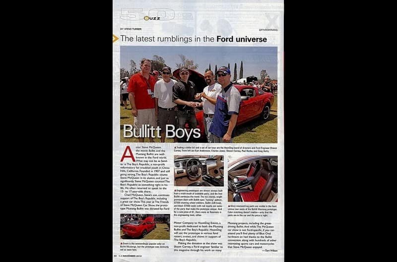 A copy of the 5.0 Mustang article about the Red Bullitt Prototype and HoonDogs Performance Group, written by Tom Wilson