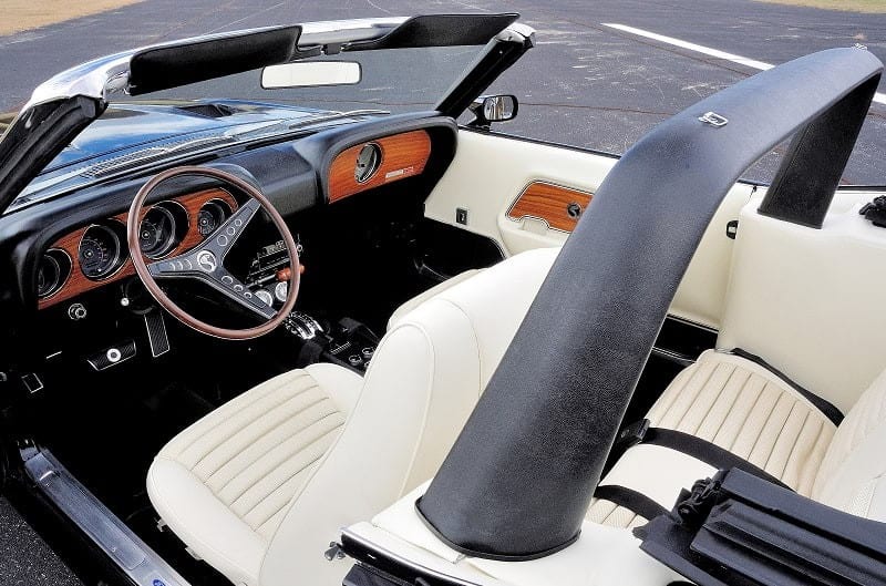 Close up interior of front seat