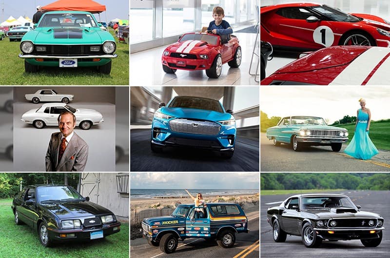 Picture collage of various Fords 