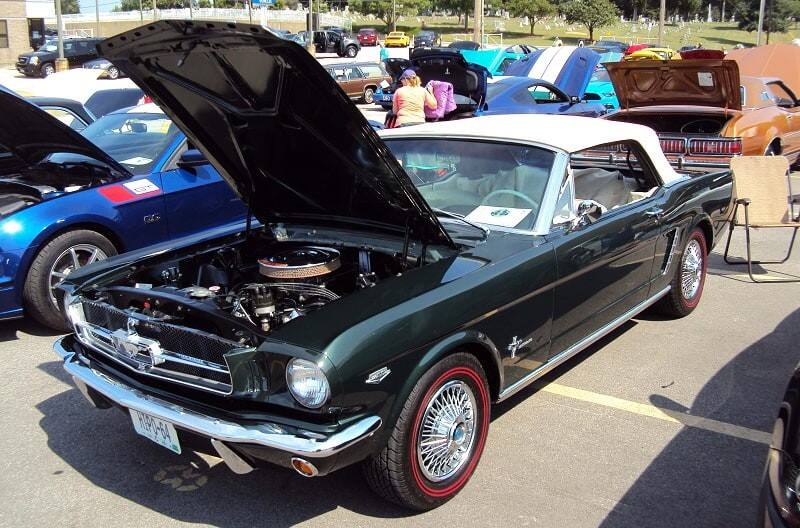 A classic convertible on display 