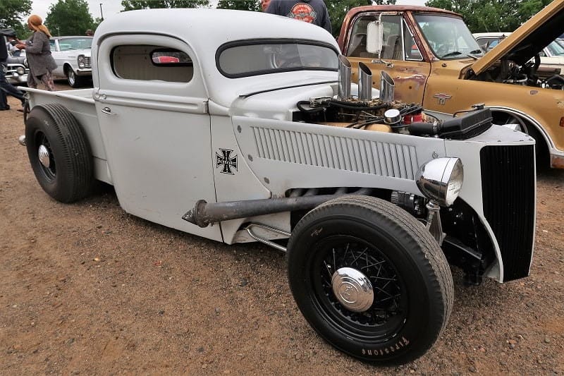 A classic hot rod on display 