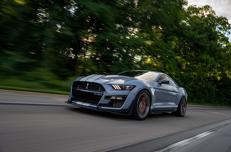 S550 GT500 Mustang cruising on woodward