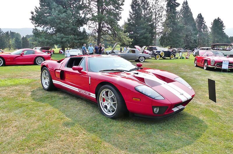 Red Second generation Ford GT on Golf Course