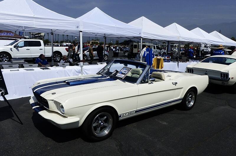 White first generation Mustang Convertible