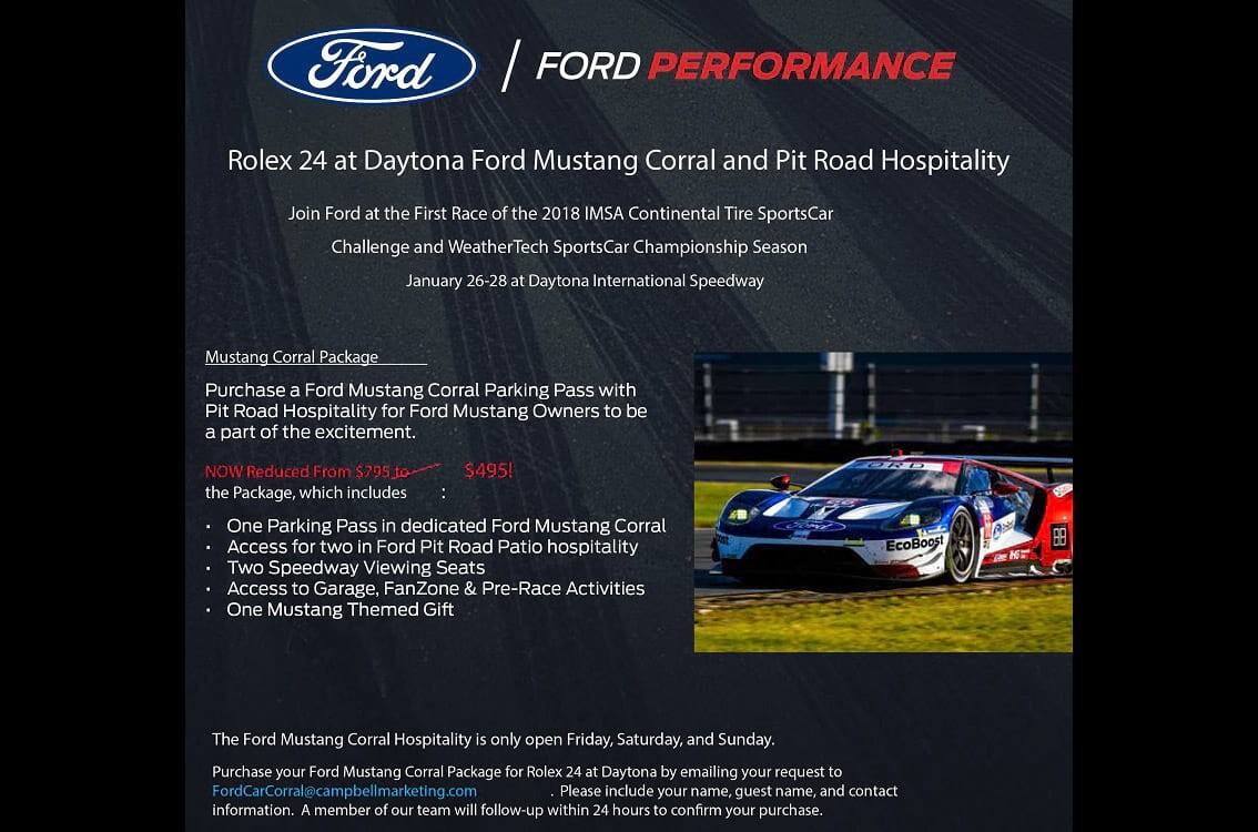 DAYTONA MUSTANG CORRAL OFFER PUTS YOU CLOSE TO ROLEX 24 ACTION