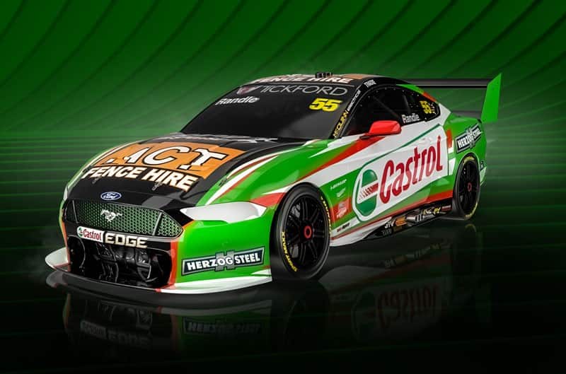 Front profile of Castrol paint scheme Mustang hero card