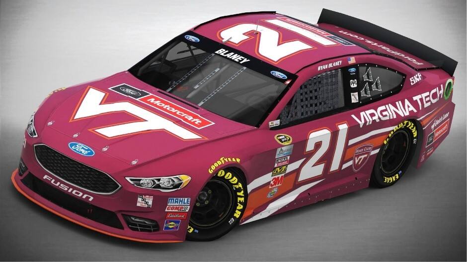 Wood Brothers Blaney Sprint Cup Fusion Will Feature Virginia Tech Colors
