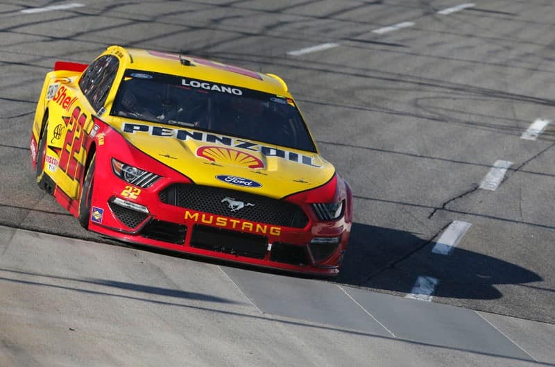 Joey Logano Mustang on the track