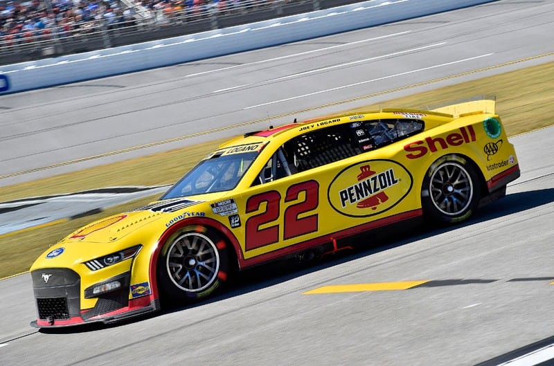 Logano Mustang on the track
